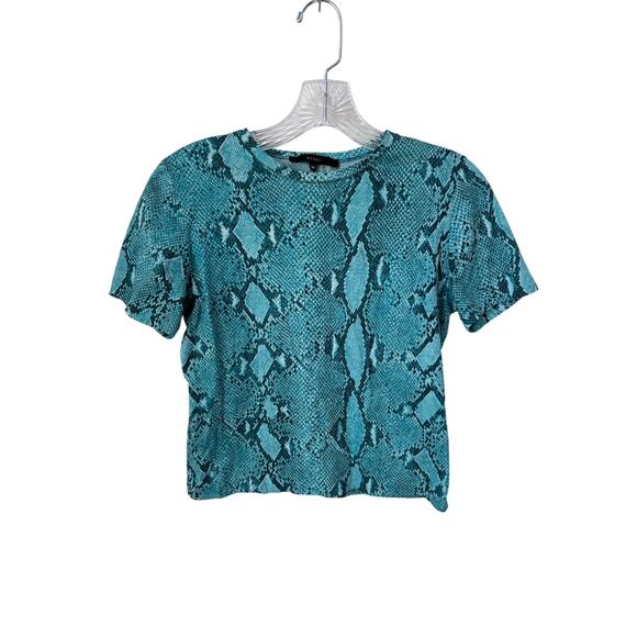 Authentic Vintage Spring 2000 Gucci Snake Print Turquoise Top Size Medium - Picture 1 of 7